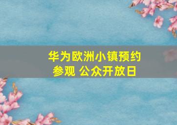 华为欧洲小镇预约参观 公众开放日